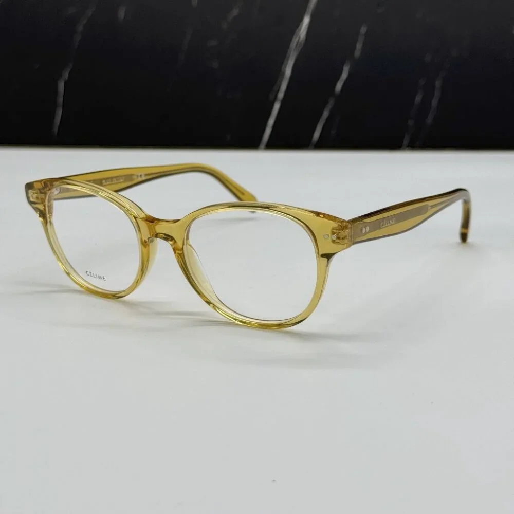 NEW CELINE CL50007I 039 GOLD ROUND UNISEX CELINE EYEGLASSES